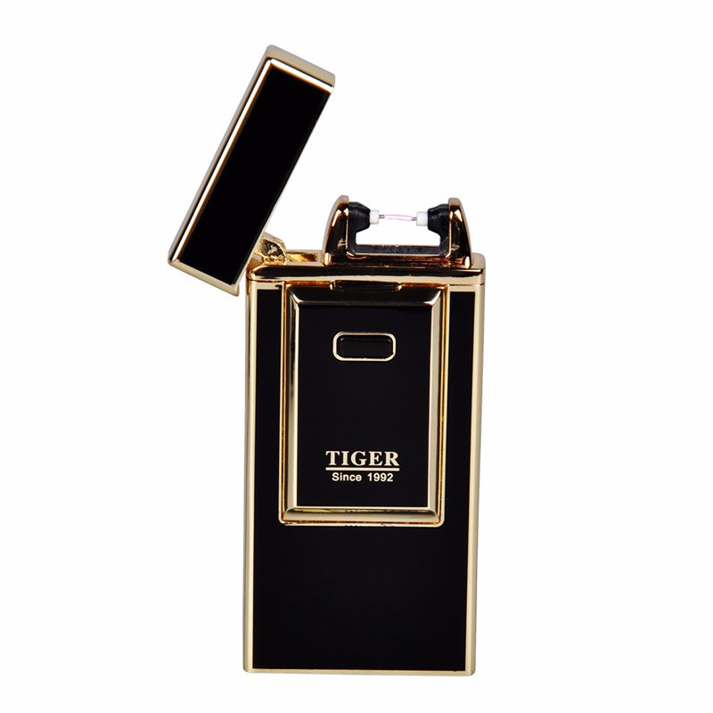 Tiger USB Rechargeable Windproof Electric Lighter Flameless Arc Torch Metal Lighter detail 10