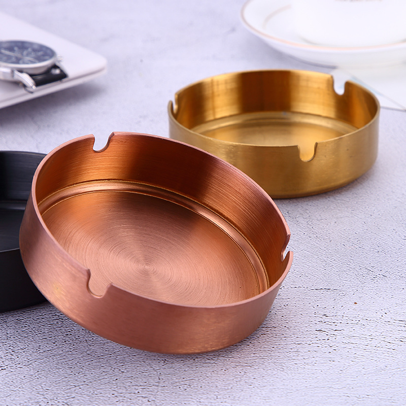 Gold-plated Stainless Steel Cigar Ashtray Cigarette Holder Ash Tray