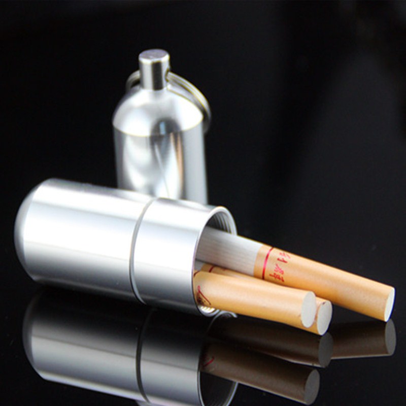 Men's Personalized Metal Cigarette Case Mini Keychain Moisture-Proof Portable Box