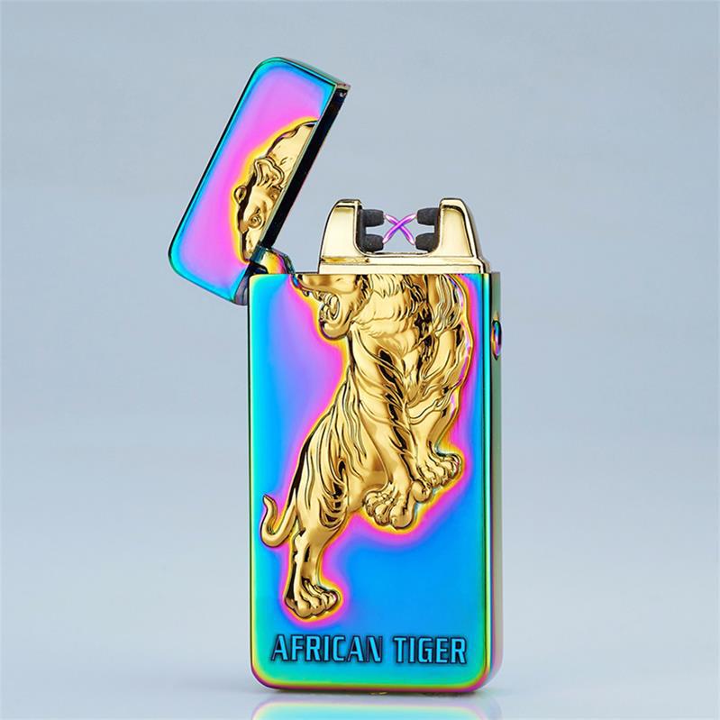 Windproof USB Charging Double Arc Electronic Lighter Pulse Arc for Valentine's Day Gift detail 11
