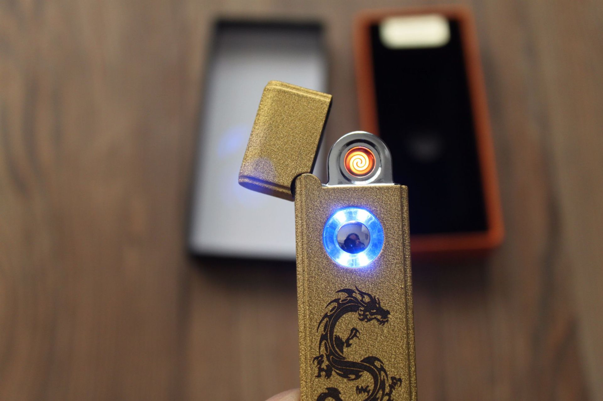 Windproof USB Lighter Double Side Lighting Coarse Tungsten Wire Electronic with Lighting Button detail 24