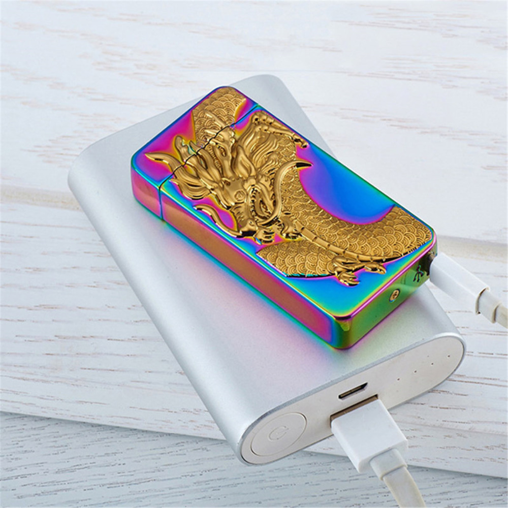 Windproof USB Rechargeable Plasma Lighter for Men Double Arc Electronic Lighter detail 8
