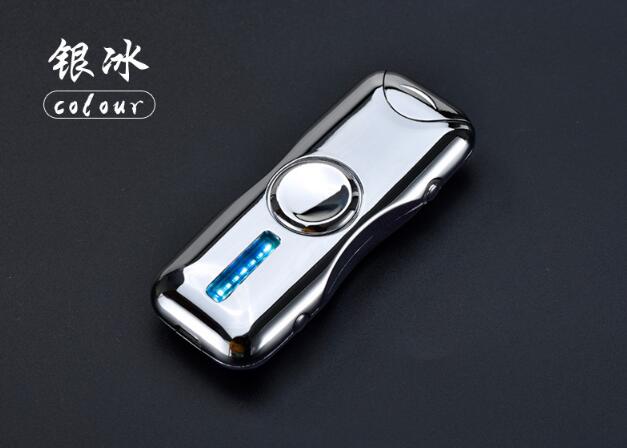Fingertip Gyro USB Charging Lighter Creative Double Arc Windproof Design - C3