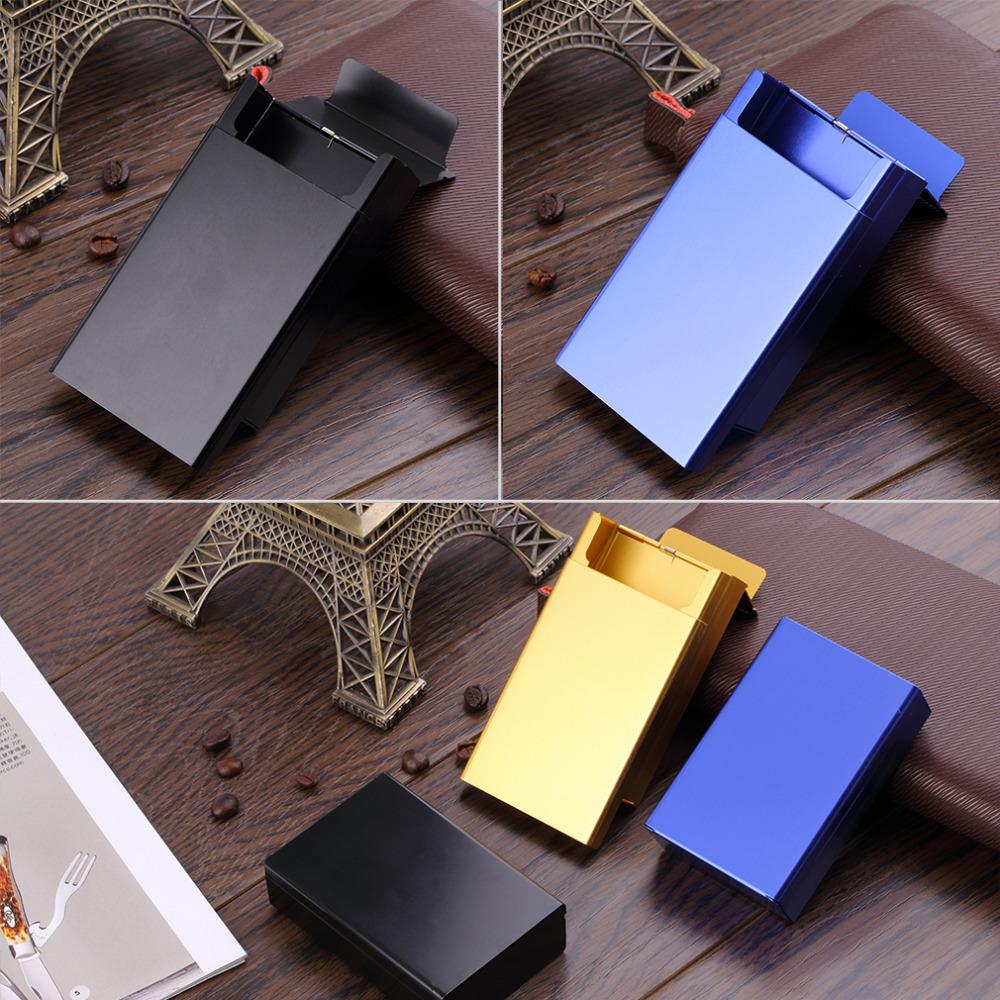 Aluminum Cigarette Storage Box Case Push Open Tobacco Holder Three Color Options