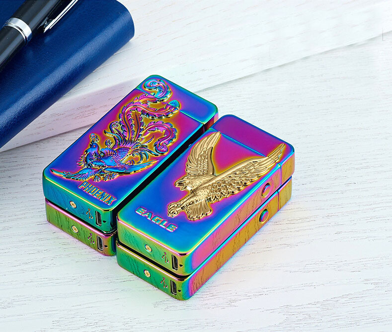 Windproof USB Charging Double Arc Electronic Lighter Pulse Arc for Valentine's Day Gift detail 20
