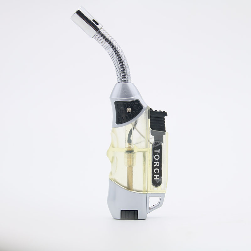 Mini Windproof Men's Lighter Portable Elbow Ignition Jet Butane Refillable - White
