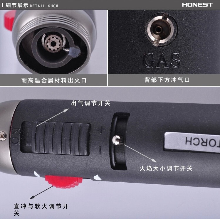 Pencil Jet Torch Butane Gas Lighter 10pcs Refillable 1300 Degree Flame for Welding Soldering detail 4