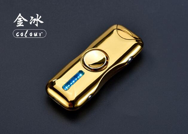 Fingertip Gyro USB Charging Lighter Creative Double Arc Windproof Design - C4