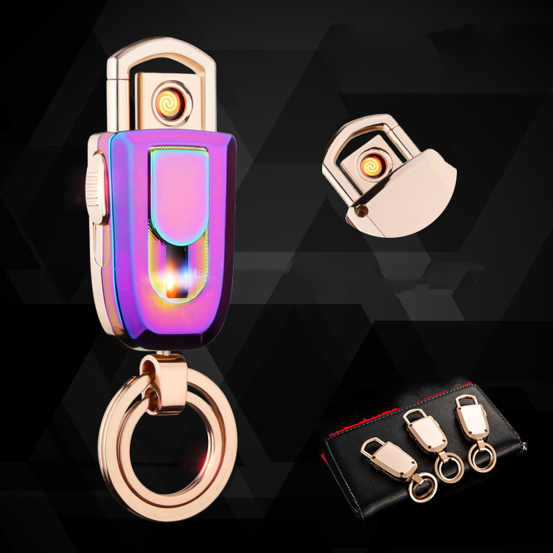 Rechargeable Usb Key Hang Electronic Lighter with Lamp detail 2 Rechargeable Usb Key Hang Electronic Lighter with Lamp detail 2