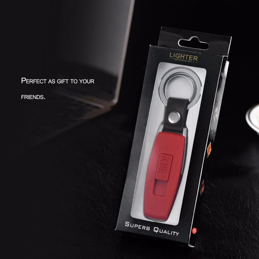 Rechargeable Electronic USB Lighter Keychain 2 Colors Flameless Accessory Gift detail 10