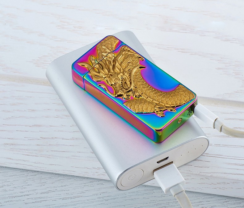 Windproof USB Charging Double Arc Electronic Lighter Pulse Arc for Valentine's Day Gift detail 22