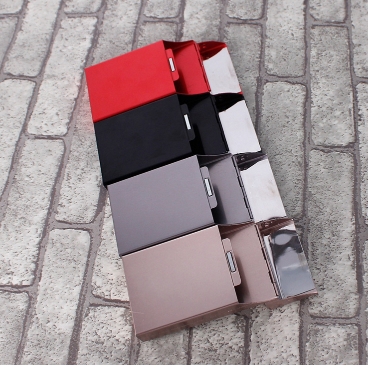 Slim Metal Cigarette Holder Ultra Thin Aluminum Case Creative Gift Box