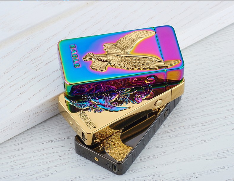 Windproof USB Charging Double Arc Electronic Lighter Pulse Arc for Valentine's Day Gift detail 23