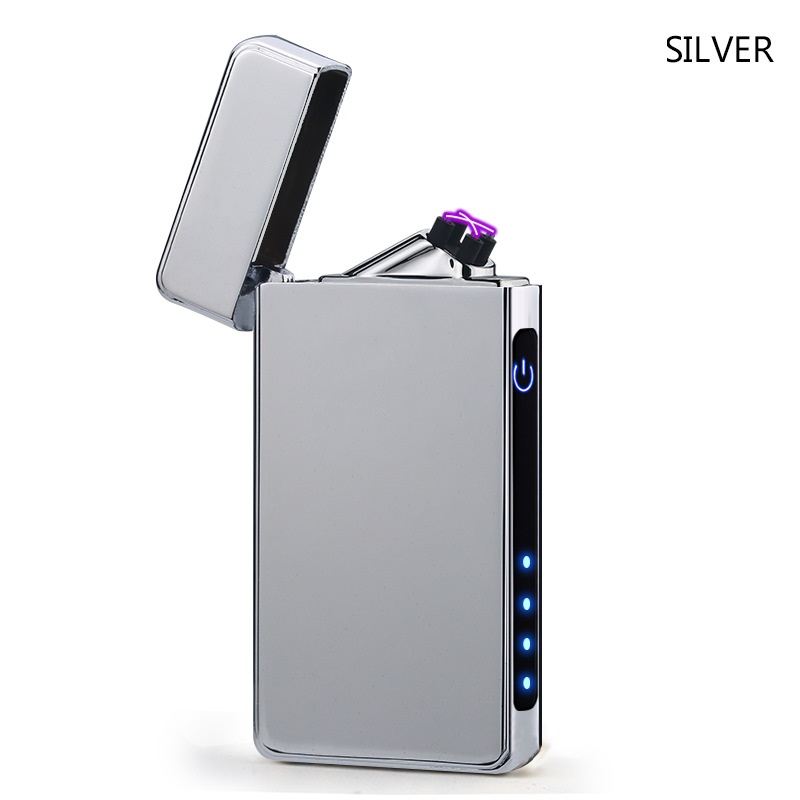 USB Double Arc Fingerprint Sensing Lighter with Belt Lamp for Cigarettes