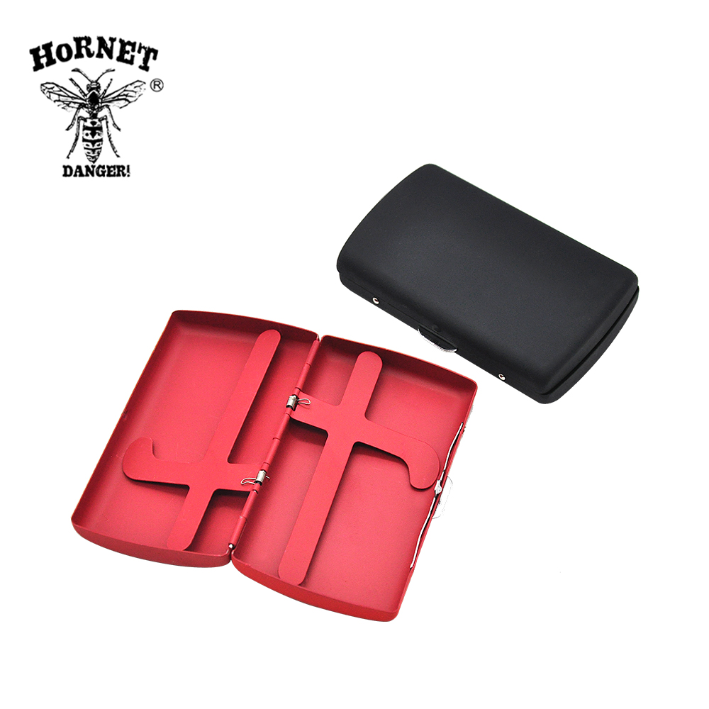 Metal Cigarette Case Silicone Covered Pocket Size Holds 12 Regular Size Cigarettes 85mm 2 Clips