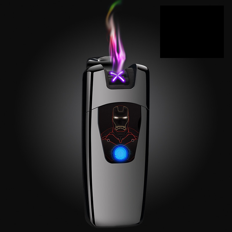 Iron Man Double Arc USB Charging Windproof Lighter Touch Sensitive Metal High-Grade detail 8