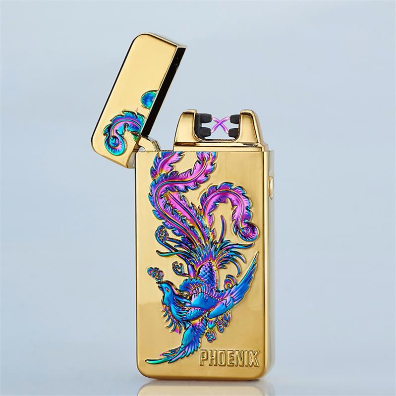 Windproof USB Charging Double Arc Electronic Lighter Pulse Arc for Valentine's Day Gift detail 14
