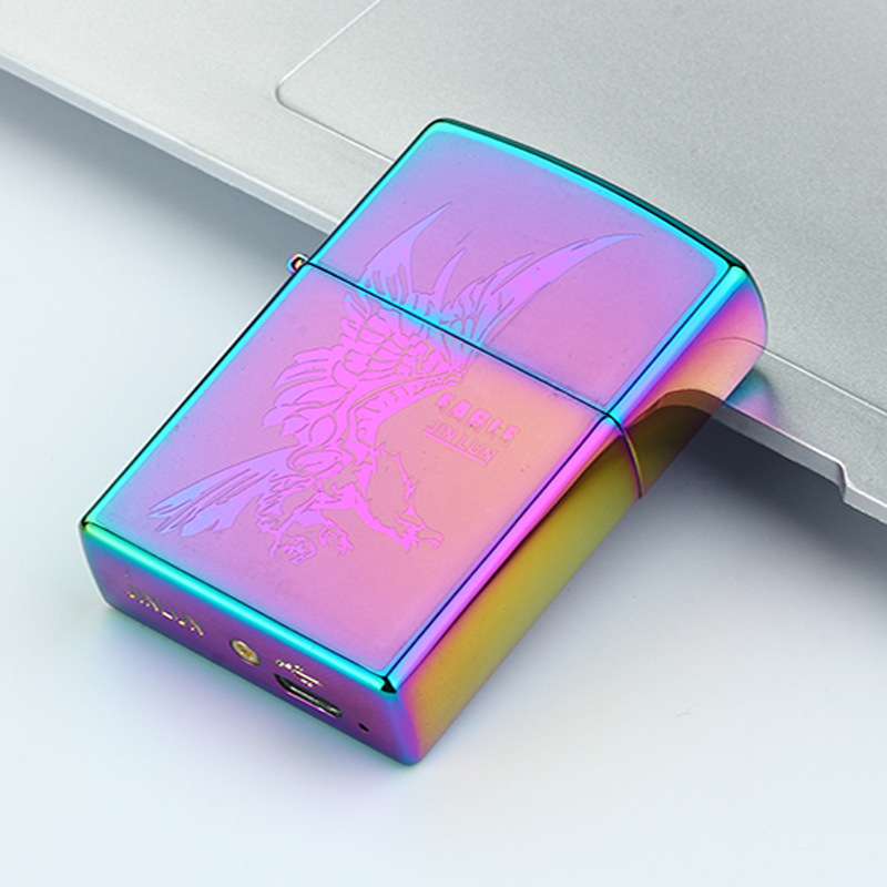 Rechargeable Windproof USB Electric Lighter Flameless Optional Color - 16
