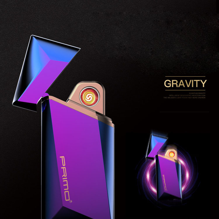 Electronic USB Windproof Lighter Rechargeable Metal Design for Men