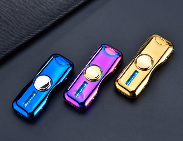 Fingertip Gyro USB Charging Lighter Creative Double Arc Windproof Design detail 4 Fingertip Gyro USB Charging Lighter Creative Double Arc Windproof Design detail 4
