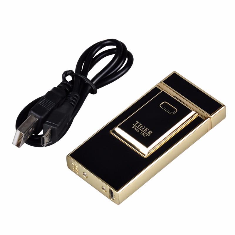 Tiger USB Rechargeable Windproof Electric Lighter Flameless Arc Torch Metal Lighter detail 11