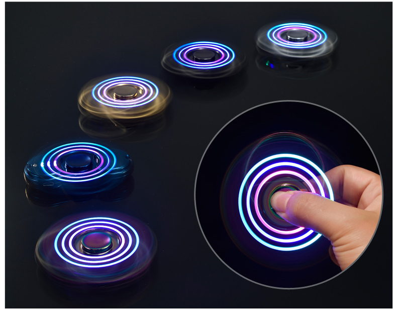LED Finger Spinner USB Rechargeable Windproof Lighter Metal Multifunction Gift detail 8