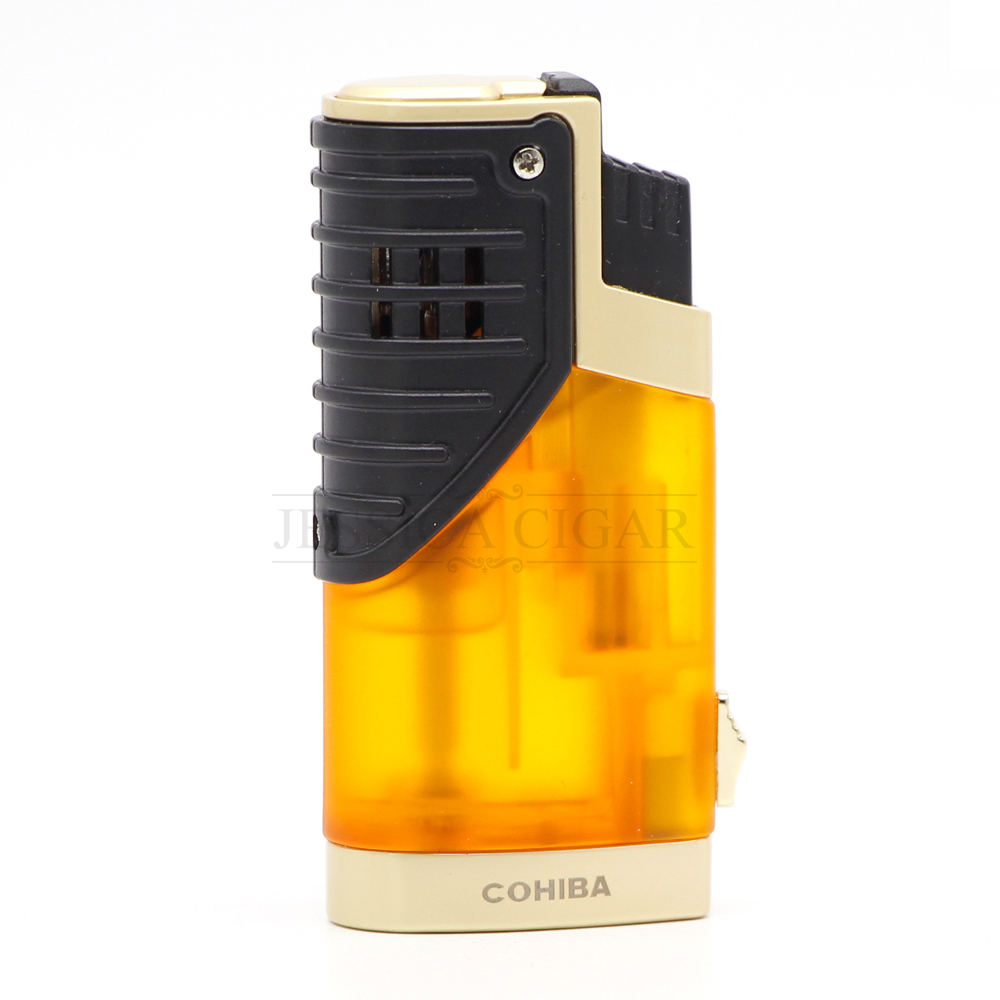 3 Jet Flame Torch Lighter Windproof Butane Gas Lighter - Yellow