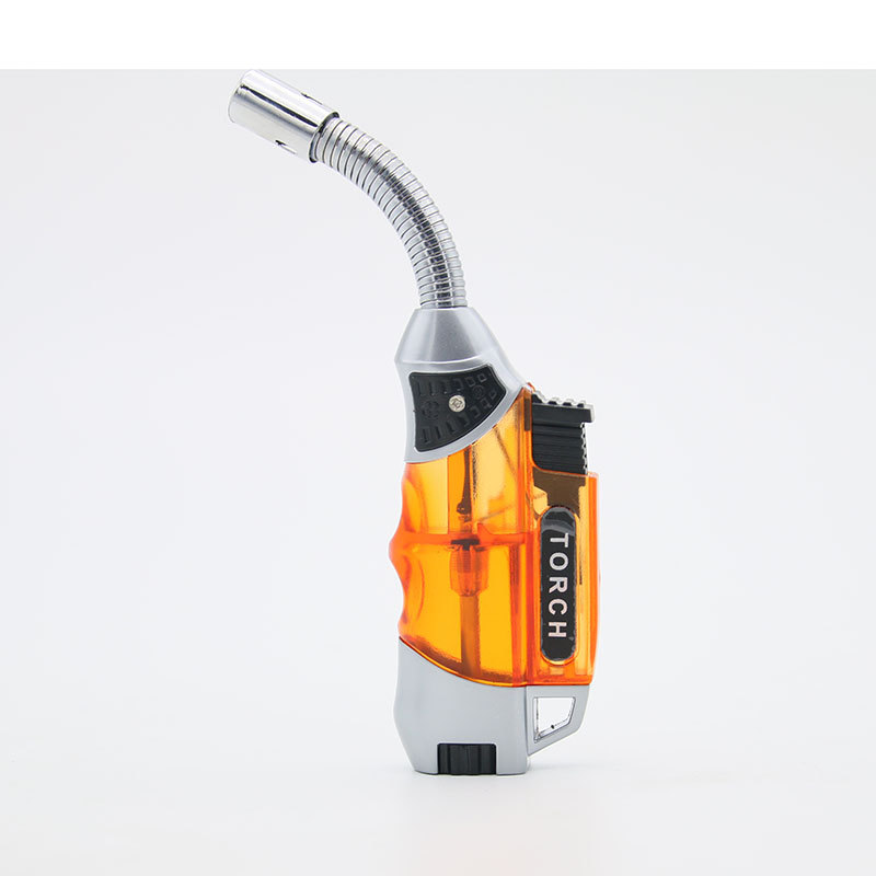 Mini Windproof Men's Lighter Portable Elbow Ignition Jet Butane Refillable - Orange