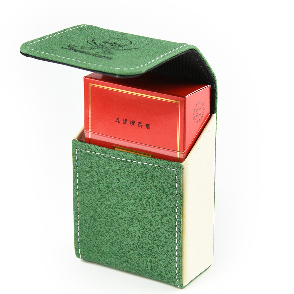 PU Leather Cigarette Box Case Tobacco Holder Pocket Storage Smoking Cigarette