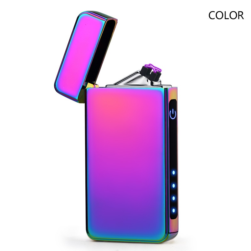 USB Double Arc Fingerprint Sensing Lighter with Belt Lamp for Cigarettes