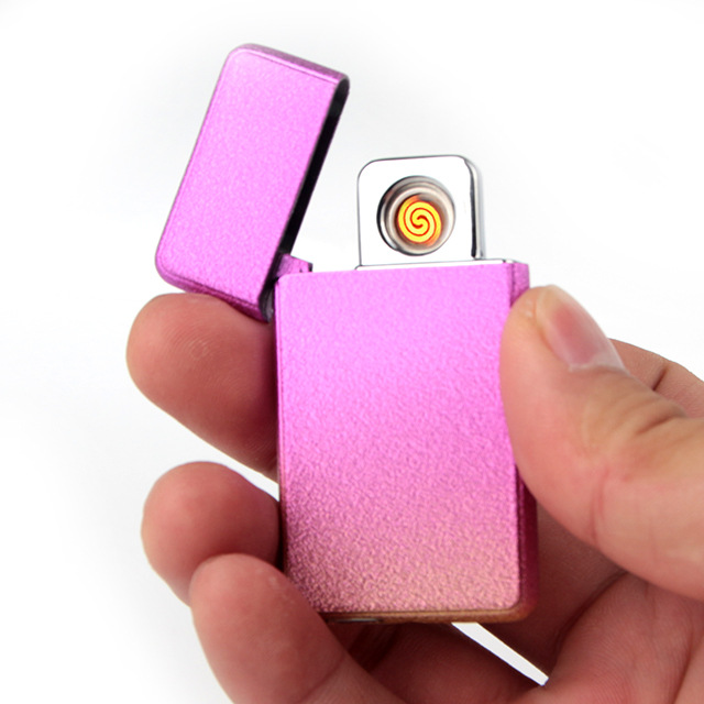 Double Side USB Rechargeable Electronic Lighter Ultra-thin Grinding Rechargeable Lighter 2PCS detail 11