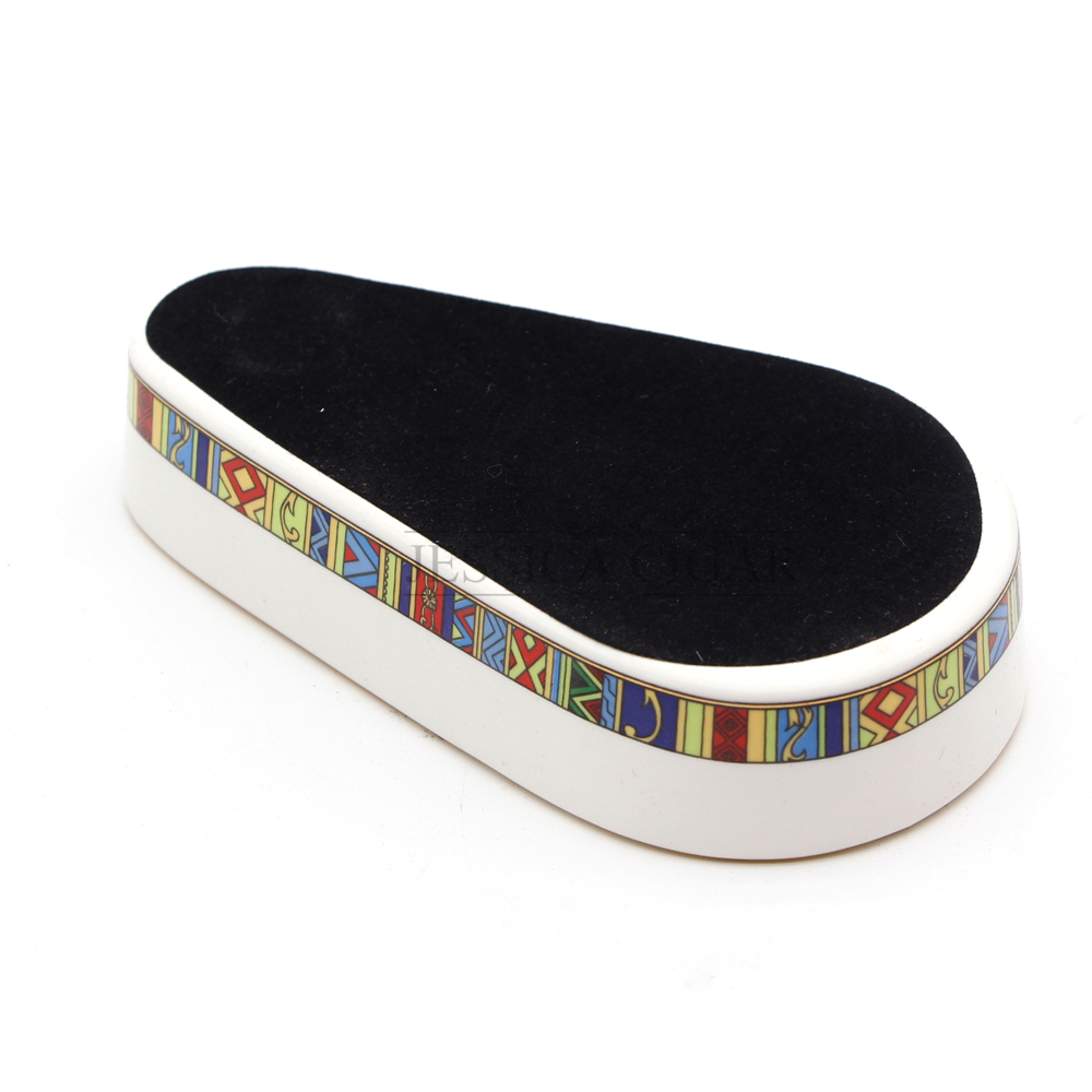 Luxury Ceramic Horse Pattern Cigar Ashtray Retro 1 Cigar Rest for Office Portable Holder with Gift Box