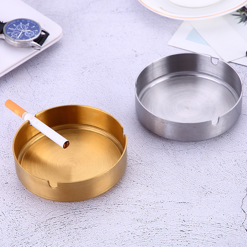 Gold-plated Stainless Steel Cigar Ashtray Cigarette Holder Ash Tray