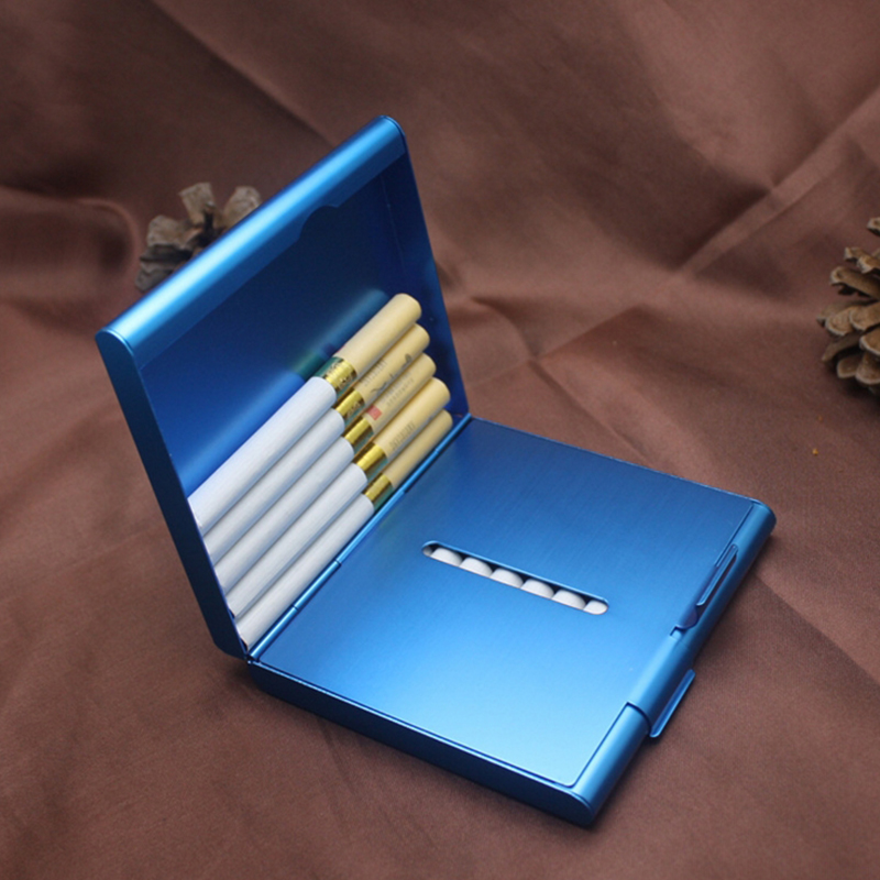 Double Layer Metal Cigarette Case 20 Sticks Holder Creative Design Cigarette Box Gift