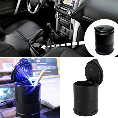 LED Portable Car Ashtray Cup Holder for Auto Truck with Lithium Battery