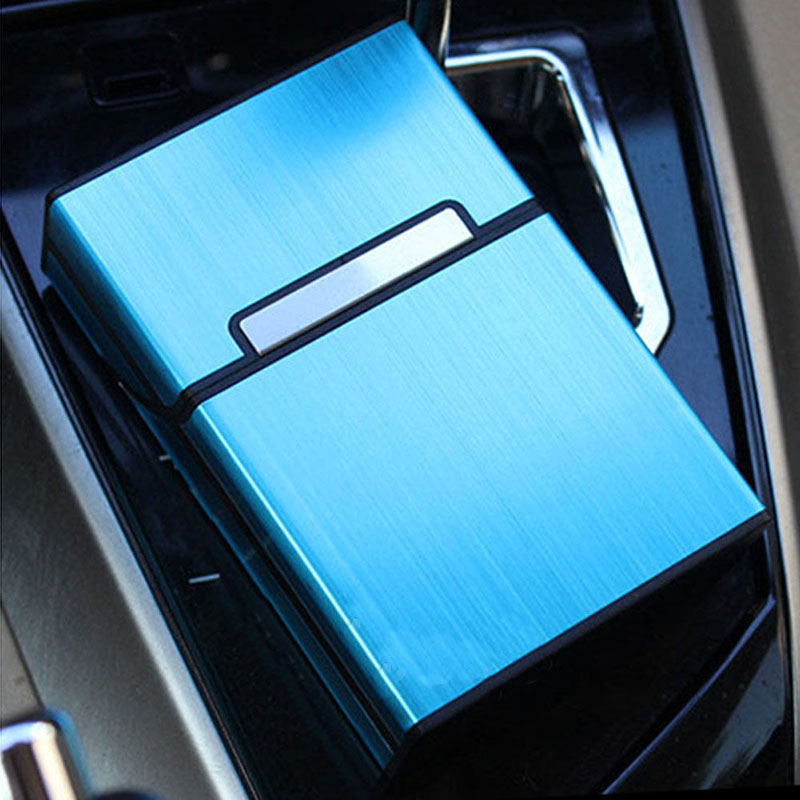 Blue Aluminum Tobacco Cigar Case Pocket Storage Box Holder