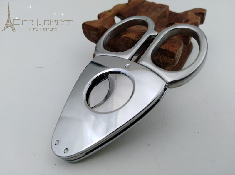 Stainless Steel Dual Functional Cigar Cutter and Scissors for Men