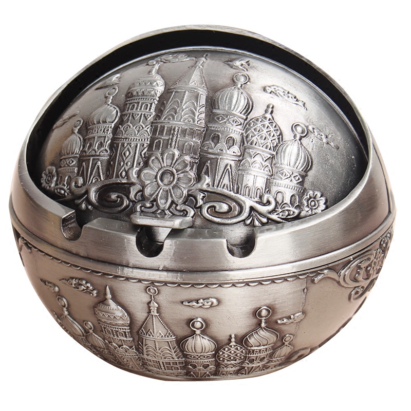 European Retro Ashtray Creative Cute Covered Portable Multifunctional Office Decor