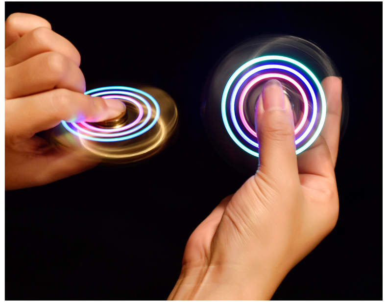LED Finger Spinner USB Rechargeable Windproof Lighter Metal Multifunction Gift detail 9