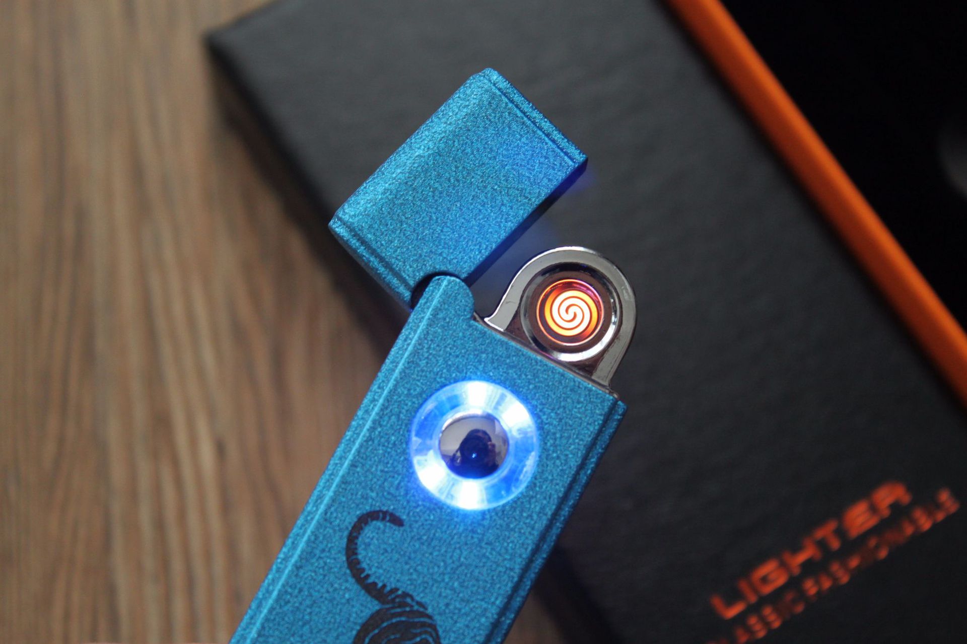 Windproof USB Lighter Double Side Lighting Coarse Tungsten Wire Electronic with Lighting Button detail 7