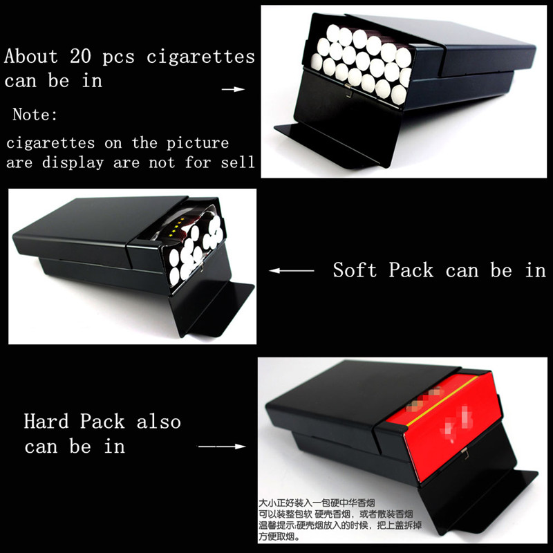 Personalized Ultra Thin Metal Cigarette Case Laser Designed for King Size E Cigarettes Male