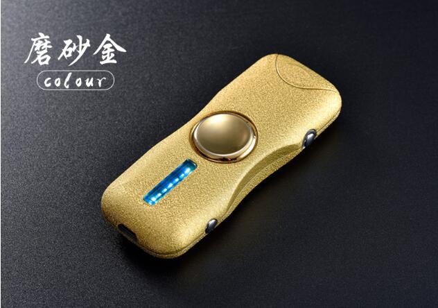 Fingertip Gyro USB Charging Lighter Creative Double Arc Windproof Design - C9
