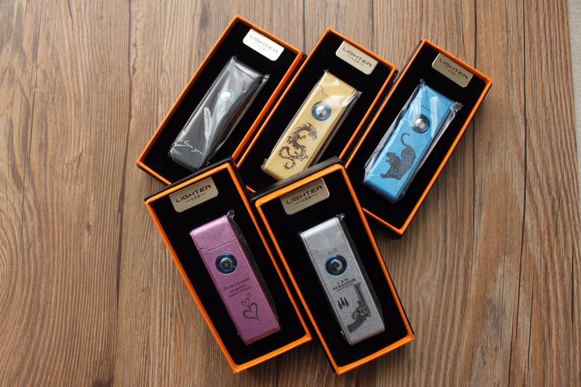Windproof USB Lighter Double Side Lighting Coarse Tungsten Wire Electronic with Lighting Button detail 9