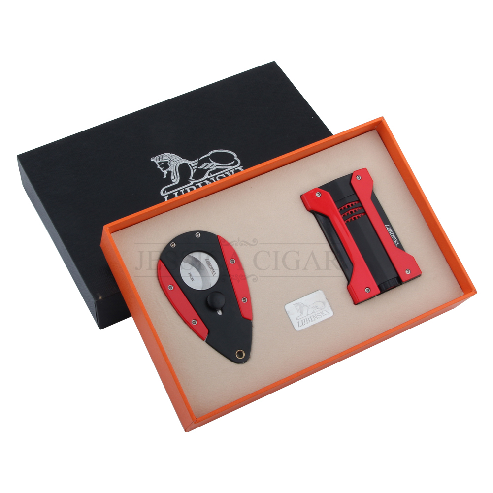 LUBINSKI Windproof Lighter Jet Torch with Cutter Gift Set detail 17