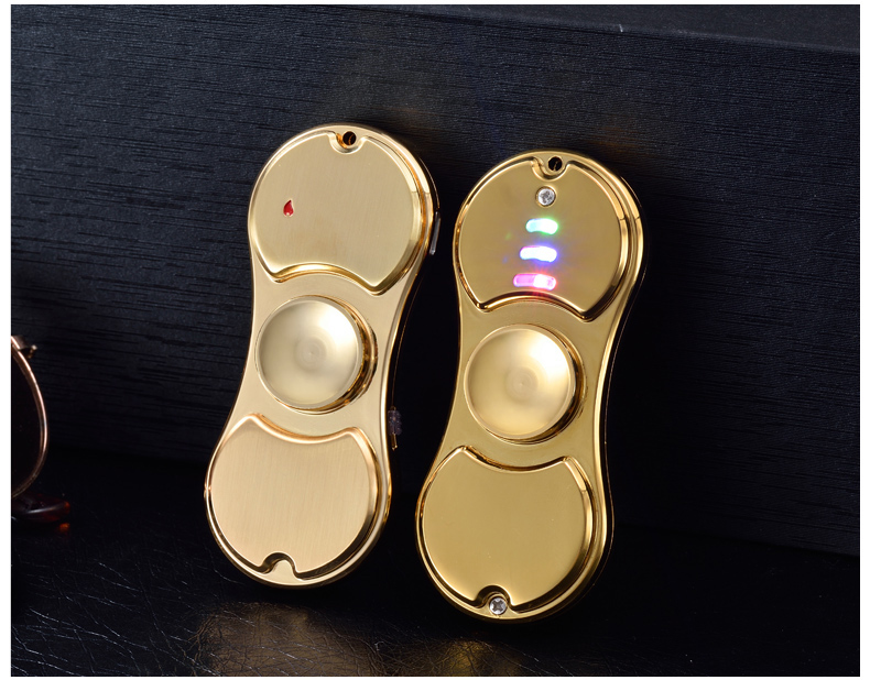 LED Finger Spinner USB Rechargeable Windproof Lighter Metal Multifunction Gift detail 10