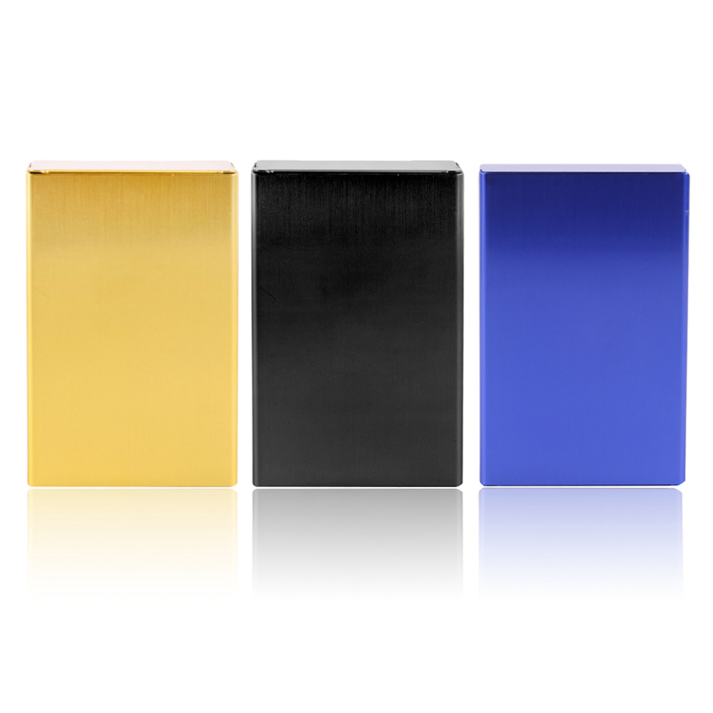 Aluminum Cigarette Storage Box Case Push Open Tobacco Holder Three Color Options