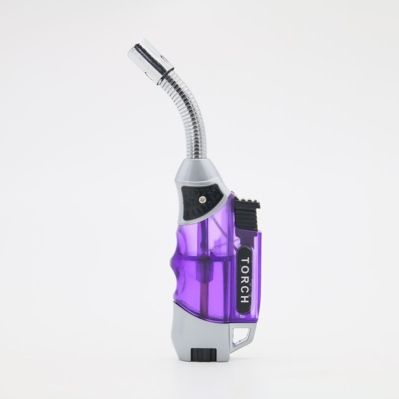 Mini Windproof Men's Lighter Portable Elbow Ignition Jet Butane Refillable - Purple