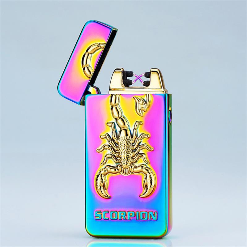 Windproof USB Charging Double Arc Electronic Lighter Pulse Arc for Valentine's Day Gift detail 7