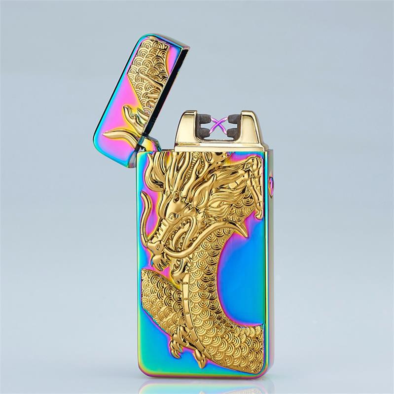 Windproof USB Charging Double Arc Electronic Lighter Pulse Arc for Valentine's Day Gift detail 9