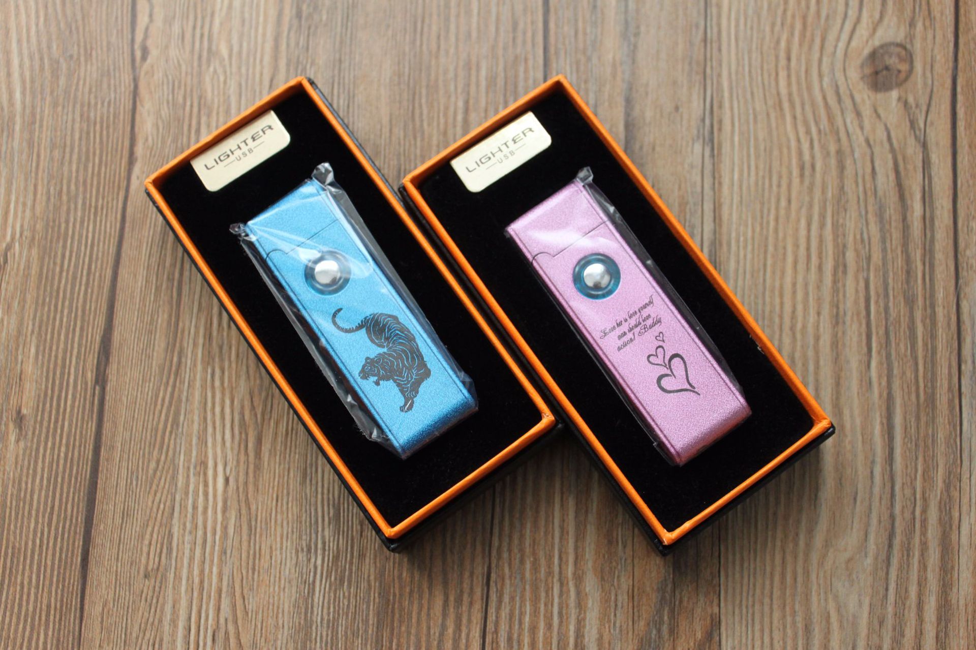 Windproof USB Lighter Double Side Lighting Coarse Tungsten Wire Electronic with Lighting Button detail 12